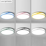 Macaron Style Acrylic Ceiling Lamp - Candy Colored Flush Light For Offices