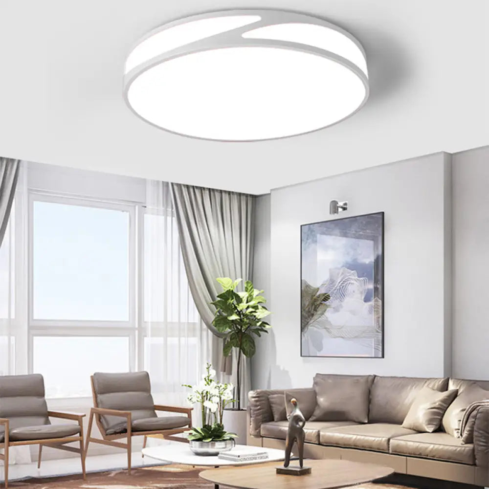 Macaron Style Acrylic Ceiling Lamp - Candy Colored Flush Light For Offices White / 14’