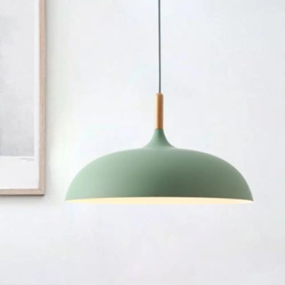 Macaron Style Aluminum Pendant Lamp In Pink/Yellow/Blue For Bedroom Ceiling Green