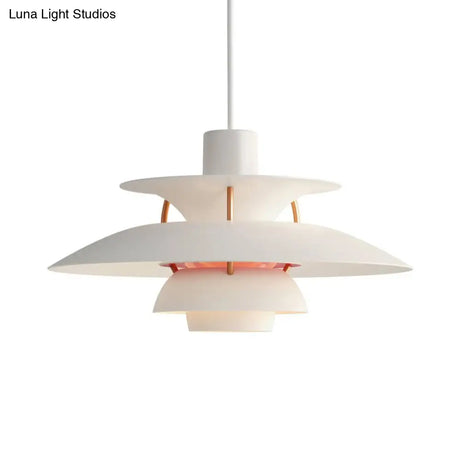 Macaron Style Aluminum Pendant Light With Flared Shade - 3 Layers 1 Black/Gray 12’/16’ Wide