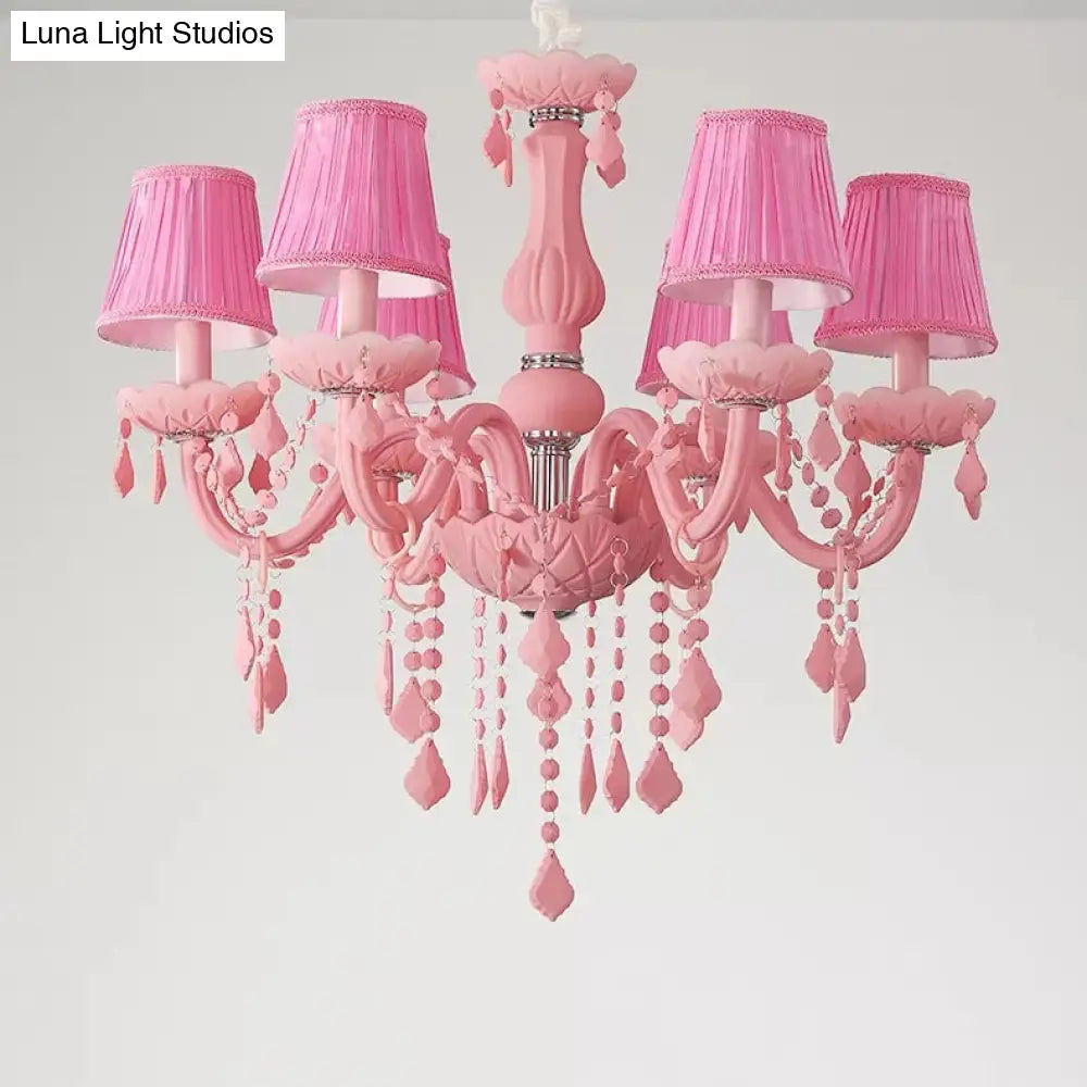 Macaron Style Crystal Deco Glass Hanging Light For Kindergarten