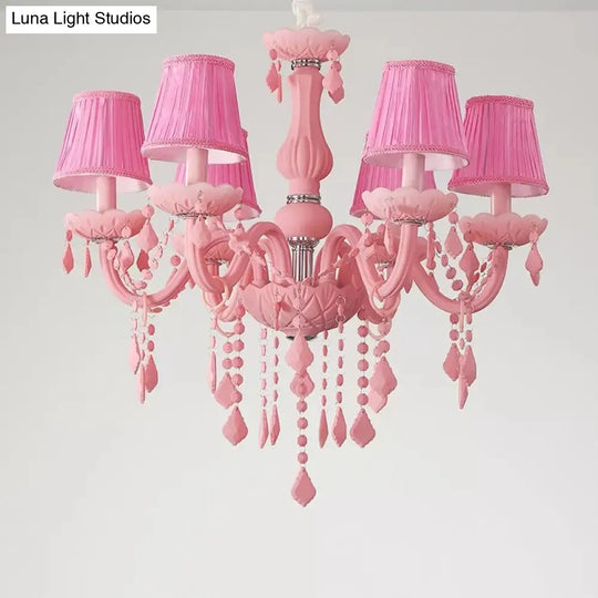 Macaron Style Crystal Deco Glass Hanging Light For Kindergarten