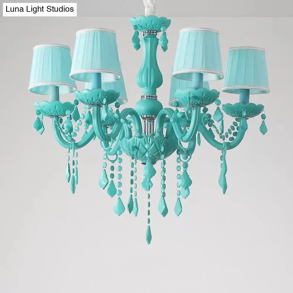 Macaron Style Crystal Deco Glass Hanging Light For Kindergarten