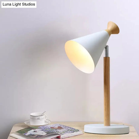 Macaron Style Desk Light: Candy Colored Metal Cone Light For Dorm With 1 Study-Light