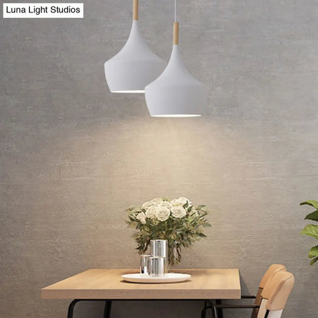 Macaron Style Geometric Pendant Light - Modern Metal Hanging Fixture For Dining Room