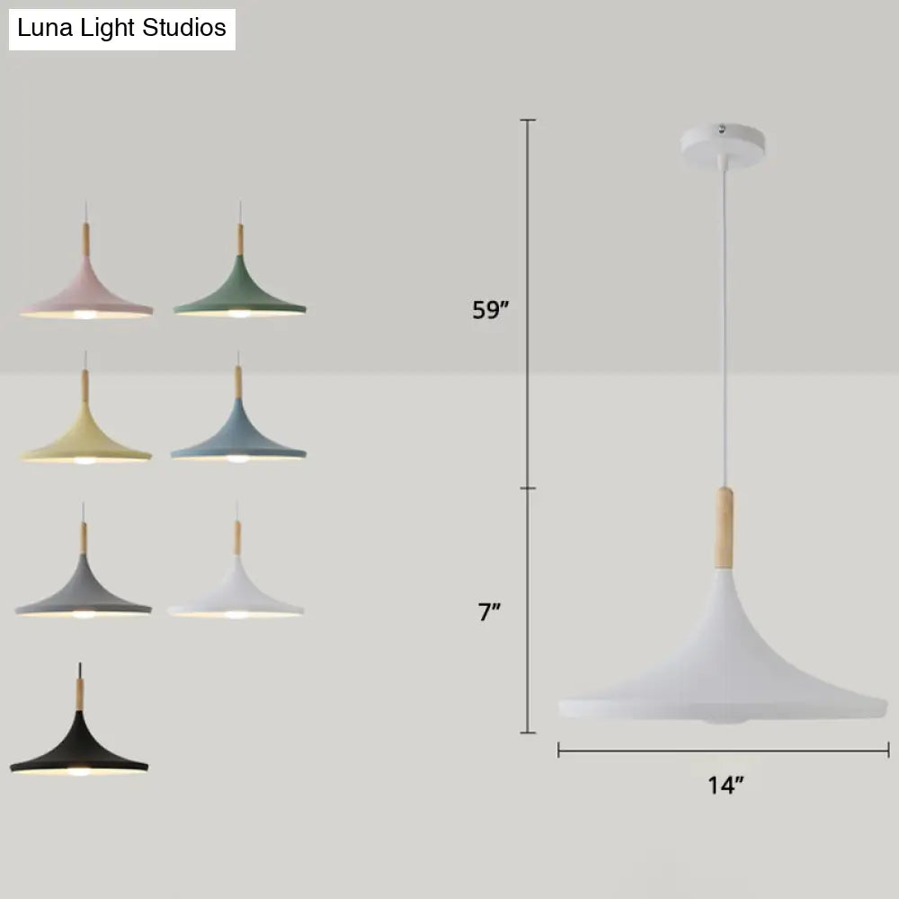 Macaron Style Geometric Pendant Light - Modern Metal Hanging Fixture For Dining Room