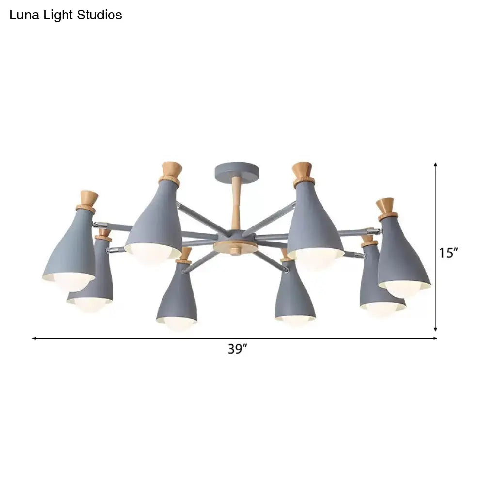 Macaron Style Metal Bottle Chandelier - Ideal For Living Room And Nursery Stylish Hanging Light