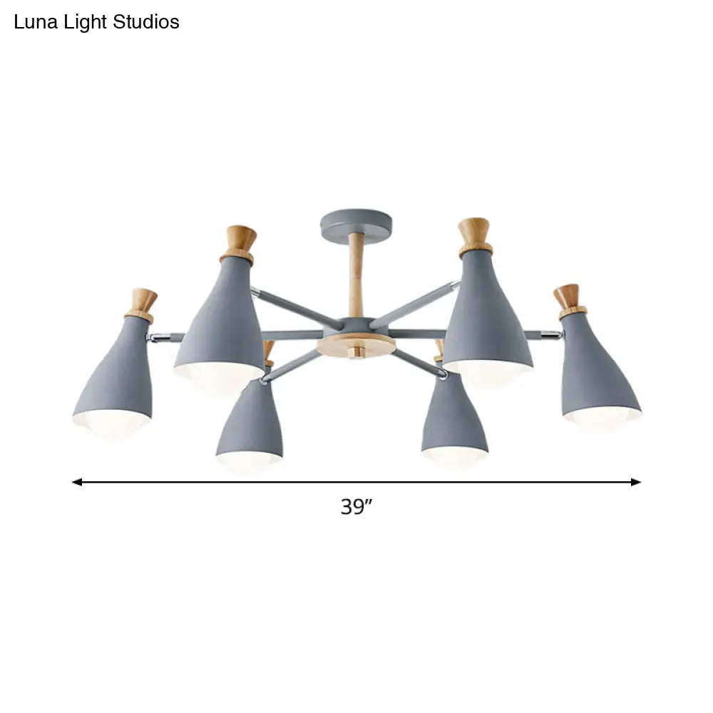 Macaron Style Metal Bottle Chandelier - Ideal For Living Room And Nursery Stylish Hanging Light