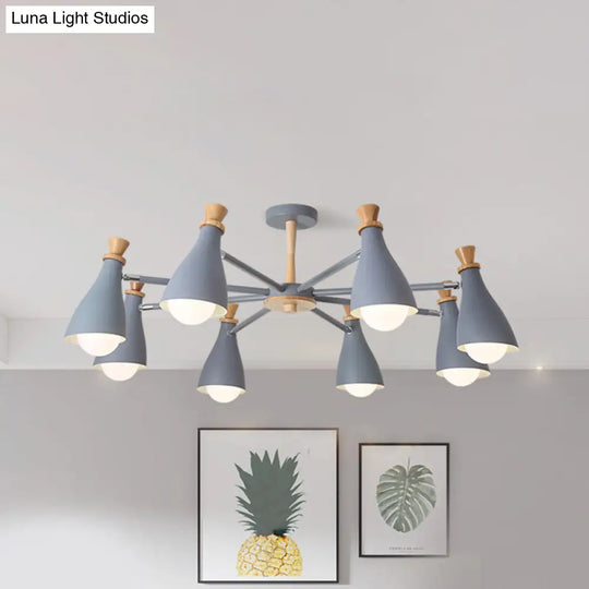 Macaron Style Metal Bottle Chandelier - Ideal For Living Room And Nursery Stylish Hanging Light