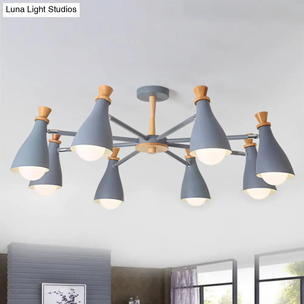 Macaron Style Metal Bottle Chandelier - Ideal For Living Room And Nursery Stylish Hanging Light