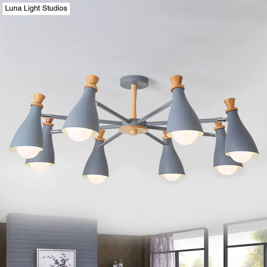 Macaron Style Metal Bottle Chandelier - Ideal For Living Room And Nursery Stylish Hanging Light