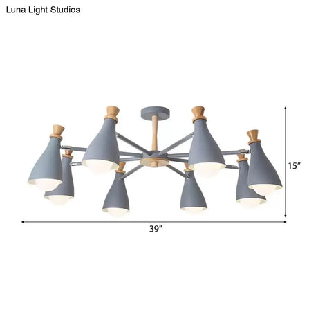 Macaron Style Metal Bottle Chandelier - Ideal For Living Room And Nursery Stylish Hanging Light