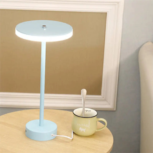 Macaron Style Round Acrylic Led Table Lamp: Blue/Green Ambient Lighting For Living Room In
