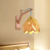 Macaron Wall Mounted Lamp With Domed Shade - Wood Backplate 1 Head White/Pink/Yellow/Blue/Green
