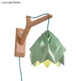 Macaron Wall Mounted Lamp With Domed Shade - Wood Backplate 1 Head White/Pink/Yellow/Blue/Green