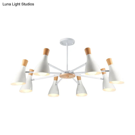 Macron Modern Metal Chandelier - Undertint Suspension Light 8 Bulbs Perfect For Hotel Spaces