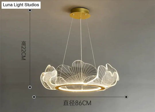 Mancos - Acrylic Leaves Led Modern Chandelier Dia86Cm / Warm White Chandelier