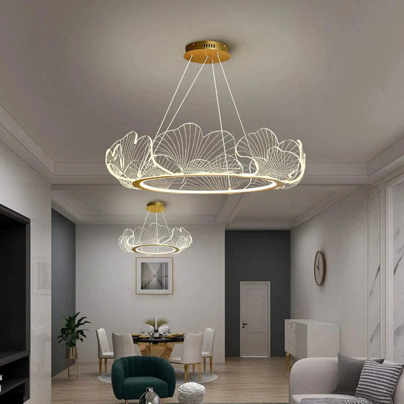 Mancos - Lustre Moderne Led Feuilles Acryliques