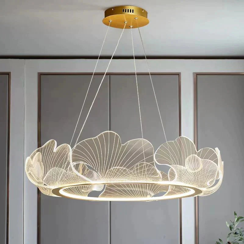 Mancos - Lustre Moderne Led Feuilles Acryliques