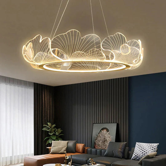 Mancos - Lustre Moderne Led Feuilles Acryliques