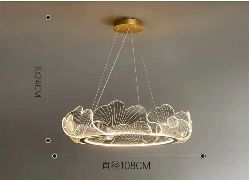 Mancos - Lustre Moderne Led Feuilles Acryliques