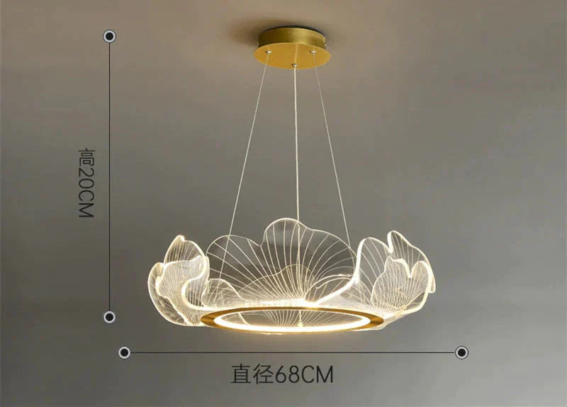 Mancos - Lustre Moderne Led Feuilles Acryliques