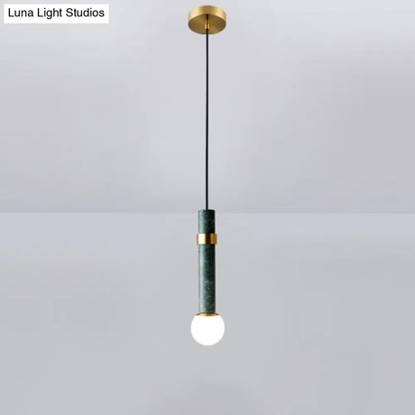 Marble Cylinder Pendant Light - Simple Suspension Fixture