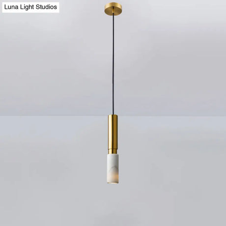 Marble Cylinder Pendant Light - Simple Suspension Fixture
