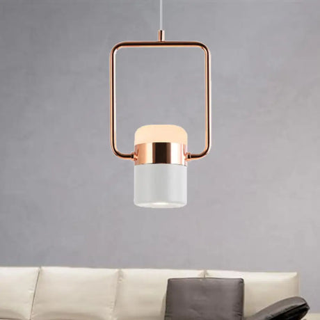 Margaret - Modern Black/White Cylinder Pendant Lamp Led Steel And Glass Hanging Lighting With
