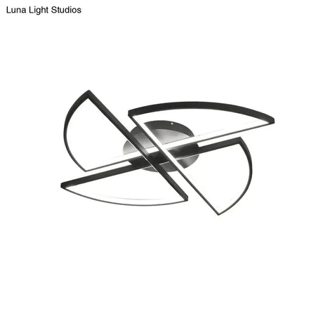Matte Black Windmill Ceiling Lights Modern Led Lamp For Living Room Bedroom Study Children Fixtures