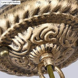 Mediterranean Stained Glass Pendant Chandelier With Jeweled Beige Finish - Available In 3 Sizes And