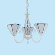 Mediterranean Style White Living Room Chandelier With Scalloped Glass Shade 3 / Up