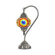 Mediterranean Teardrop Stained Glass Night Lamp With Gooseneck Arm Red-Yellow