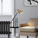Megrez - Modern Gold Conic Night Table Lamp 1 Light Metal Nightstand With Balance Arm