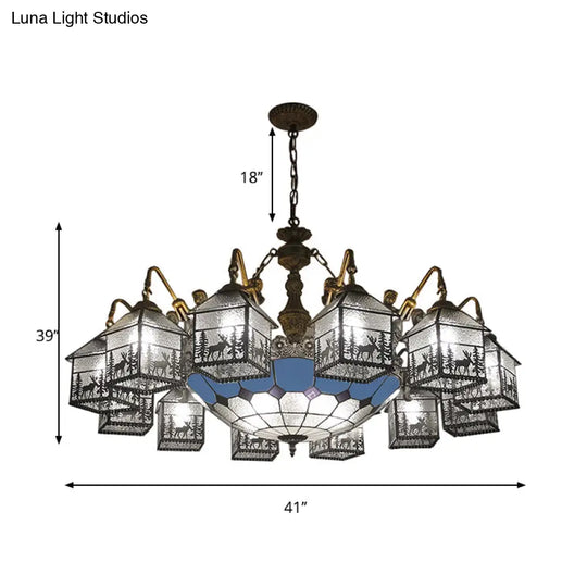 Mermaid Glass Chandelier For Living Room With Clear Hanging Light