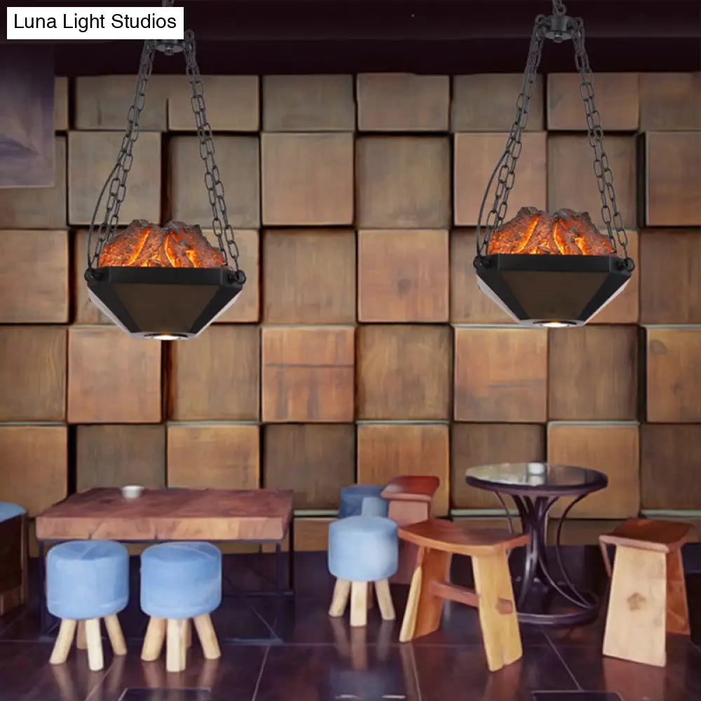 Metal And Resin Industrial Pendant Light With 39 Chain