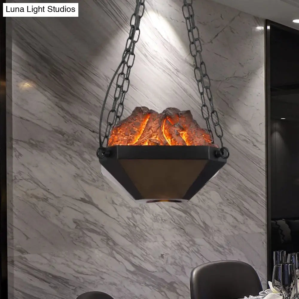 Metal And Resin Industrial Pendant Light With 39 Chain