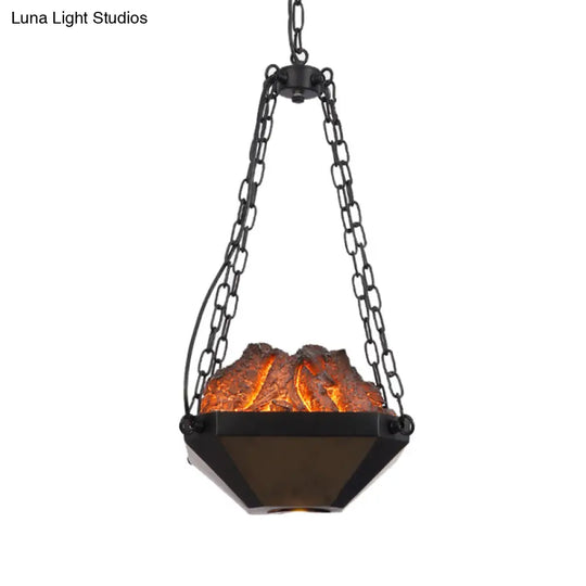 Metal And Resin Industrial Pendant Light With 39 Chain