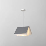 Metal Art Deco Pendant Light Fixture - Stylish Rectangle Design 1-Light Grey / 8