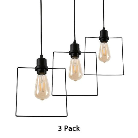 Metal Caged Pendant Lighting - Farmhouse Style 1 Light Black / E 3