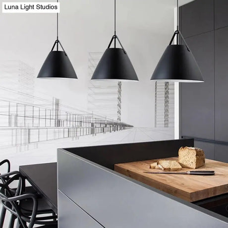 Metal Conical Suspension Pendant Ceiling Light - Minimalist Style For Living Room