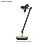 Metal Desk Lamp: Loft Style Matte Black/White Dome Shade Flexible Indoor Lighting