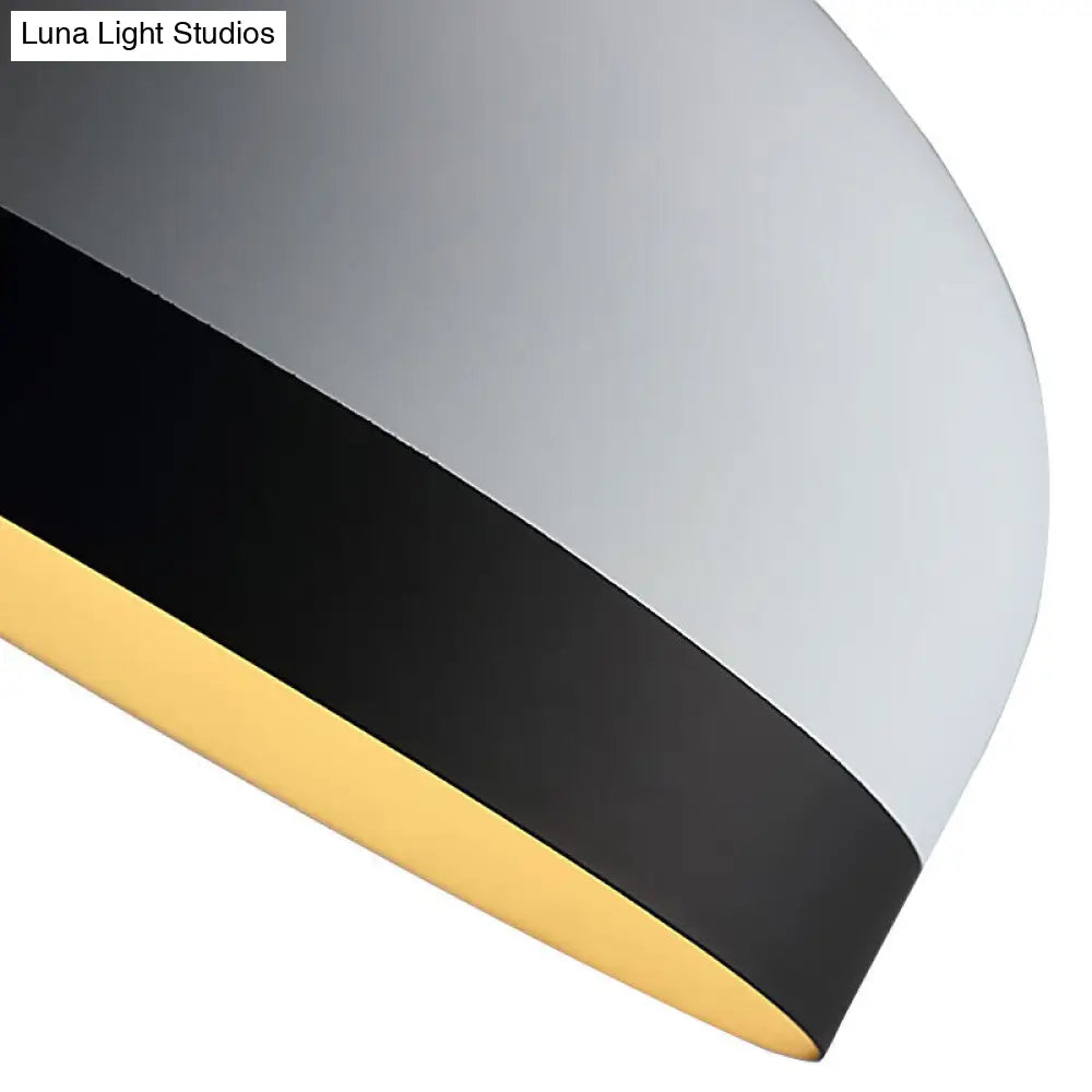 Black And White Metal Hanging Light Fixture: Modern Simple Suspension Lamp