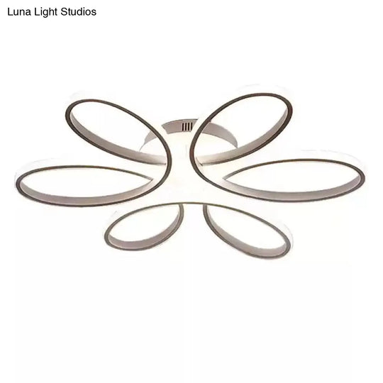 Metal Flower Led Flush Mount Ceiling Light For Living Room - Minimalistic & Semi Design