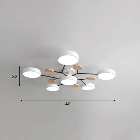 Metal Flush Nordic Led Ceiling Light With Tree Branch Design - Ideal For Bedroom 7 / White