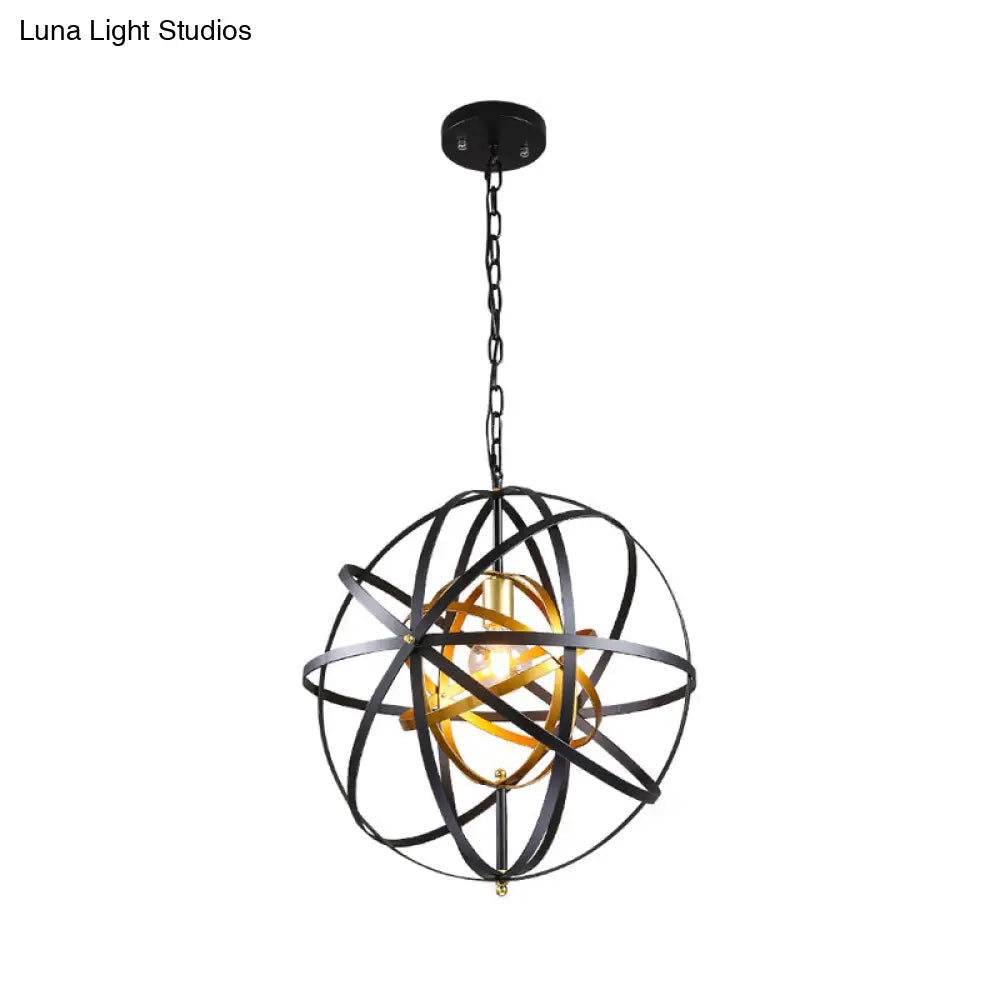 Metal Hanging Lamp - Traditional Black Pendant Lighting 1 Light For Dining Room