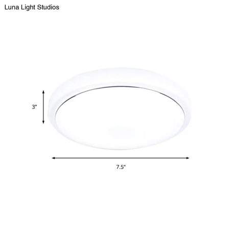 Metal Led Ceiling Light Fixture With Acrylic Shade For Hallway - Warm/White 7.5’/9’/12’ Dia