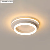 Metal Minimalist Led Flush Mount With Acrylic Diffuser - Small Corridor Ceiling Light Fixture White