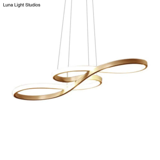 Metal Music Note Led Pendant Light For Dining Room Elegant Chandelier Lighting
