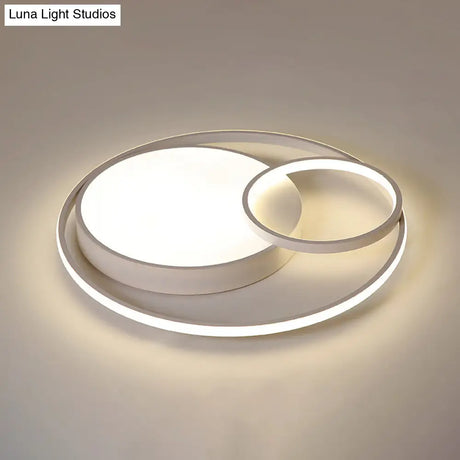 Metal Nordic Halo Led Bedroom Ceiling Light Fixture